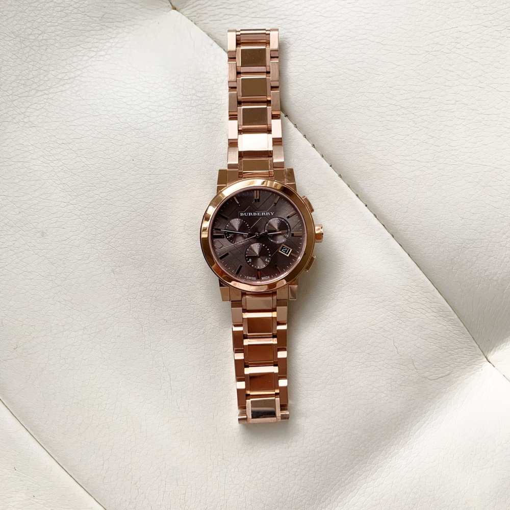 Rose gold Burberry Swiss Chrono watch